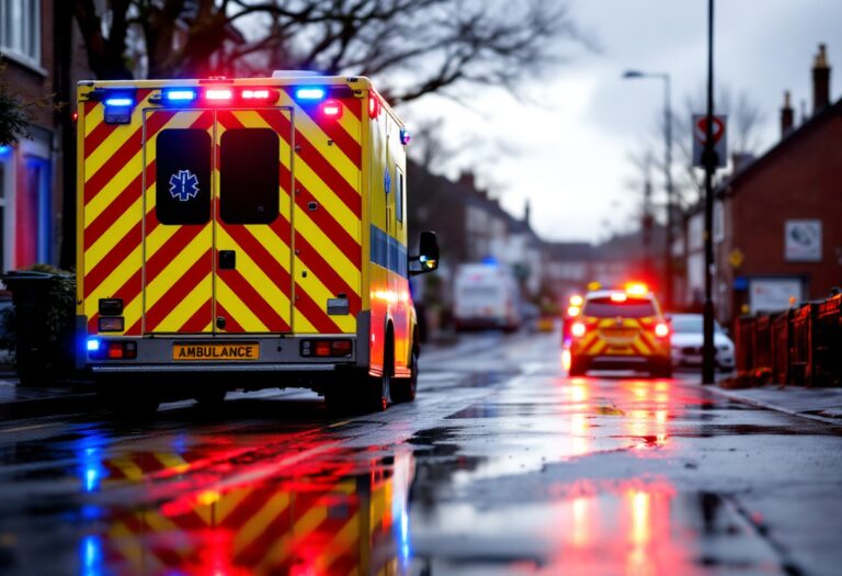 Immagine dell'incidente ad Aberdeen con polizia e ambulanze