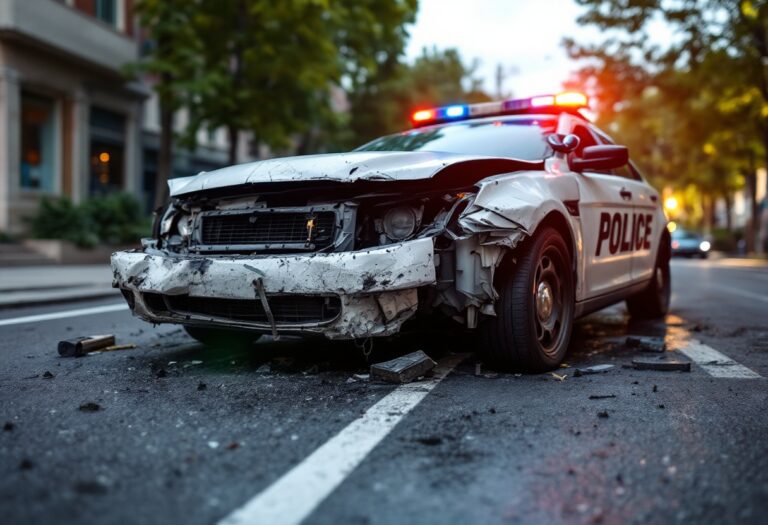 Police car involved in a serious collision in Aberdeenshire