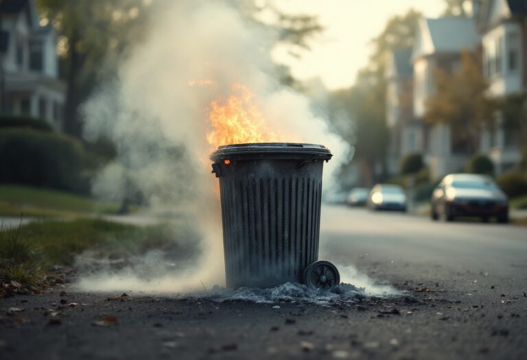Police at the scene of a deliberate bin fire in Elgin