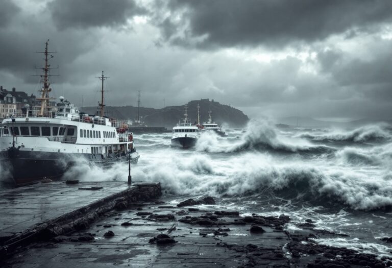 Ferry struggling against severe weather in Scotland