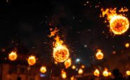 Fireballs being thrown during the Stonehaven event