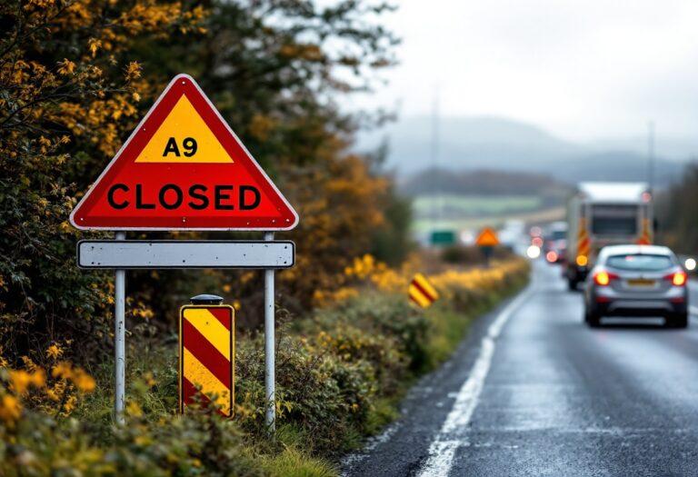 Two-car accident causing traffic delays on A9 near Brora
