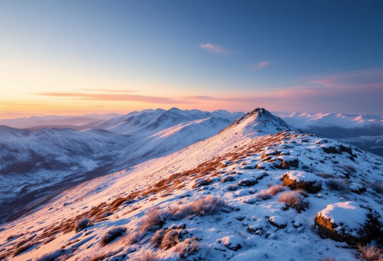 Scenic view of Scotland during a winter storm