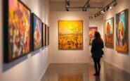 A young artist showcasing their work at a national exhibition