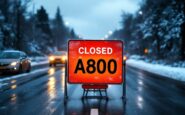 A90 road closure due to crash and bad weather near Peterhead
