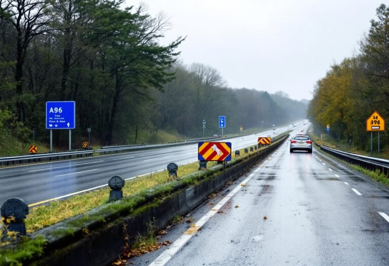 A96 road closed due to a serious accident near Fochabers