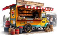 Two brothers cooking woodfired pizza in a rustic setting