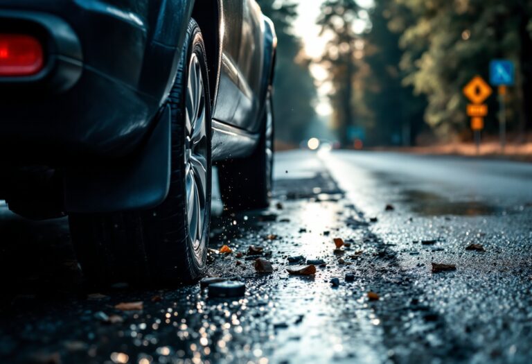 Emergency services at the scene of a two-vehicle crash