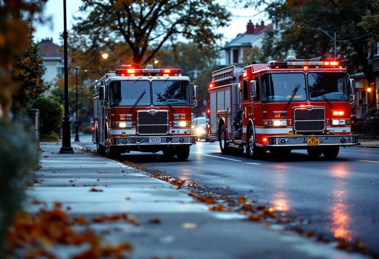 Firefighters attending an incident on Bridge of Don street