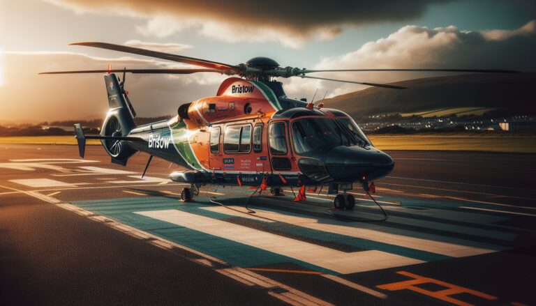 Helicopter making an emergency landing at Aberdeen Airport