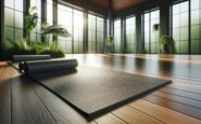 Mother and daughter practicing yoga together outdoors
