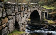 Historic Old Packhorse Bridge in Carrbridge, Scotland