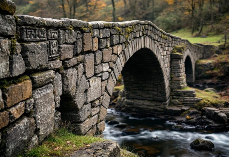 Historic Old Packhorse Bridge in Carrbridge, Scotland