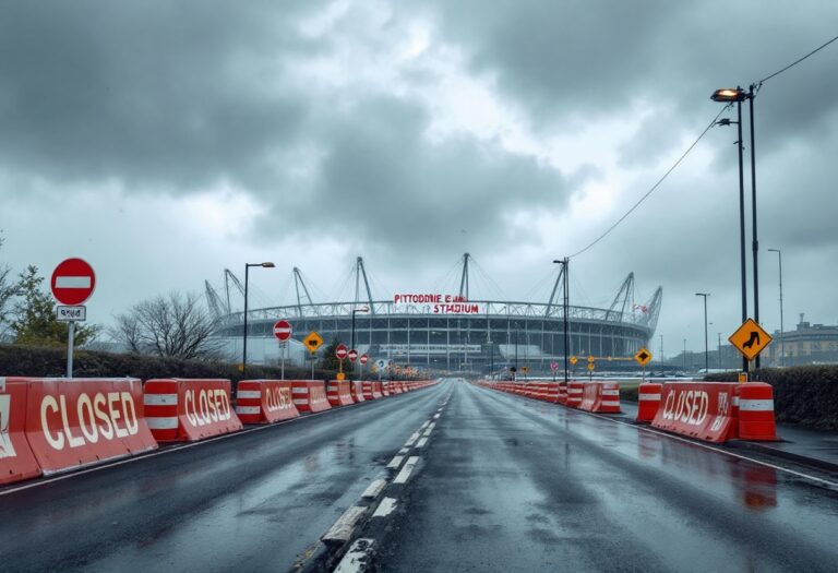 Pittodrie Stadium with safety measures for severe weather