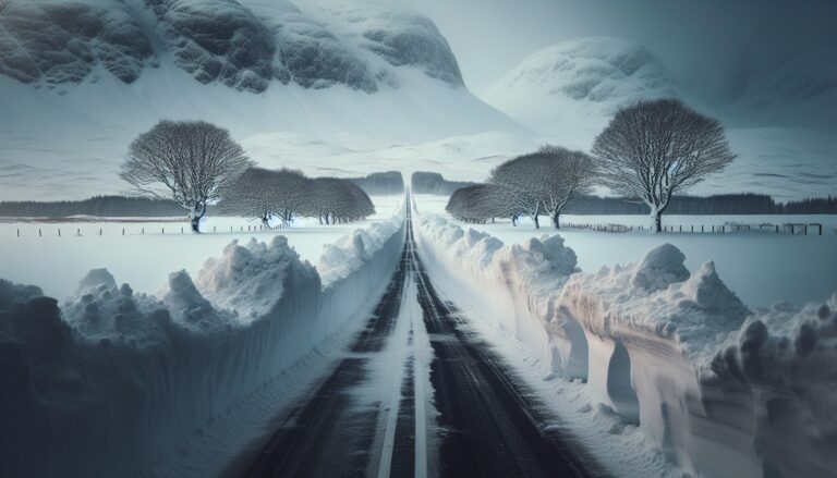 Snow and ice affecting northern Scotland's landscape