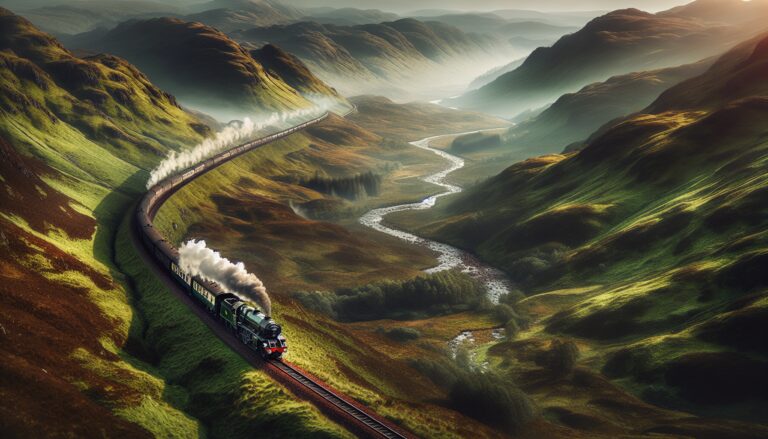 A scenic steam train journey through the Scottish Highlands