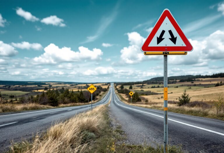 Scene of traffic restrictions on A85 near Oban