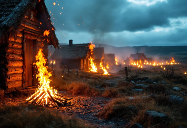 Tradizionale celebrazione di Up Helly Aa nelle Shetland