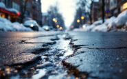 Snow-covered street in Aberdeen highlighting infrastructure issues