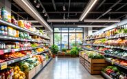 Aldi supermarket logo with UK competition backdrop