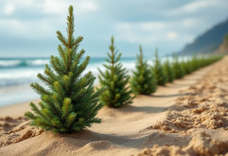 Innovative coastal protection using Christmas trees