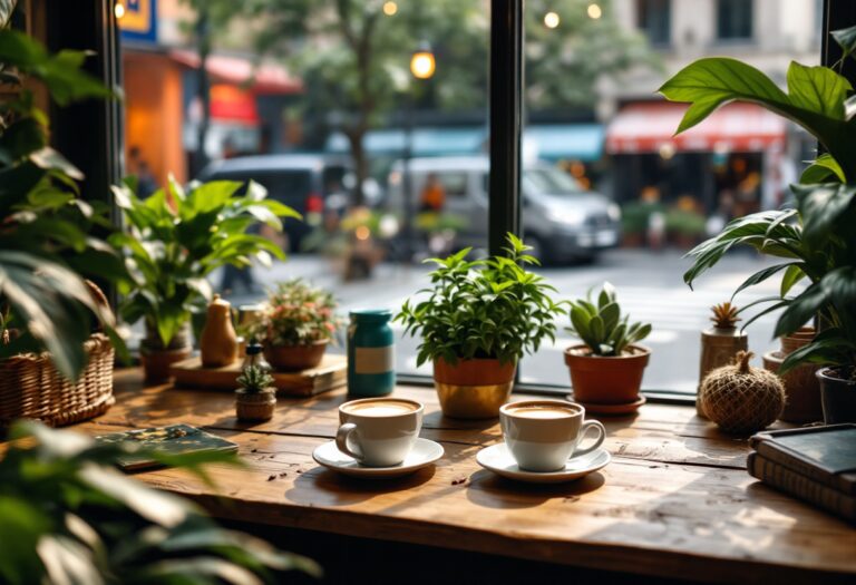A vibrant coffee shop scene in Inverness, Scotland