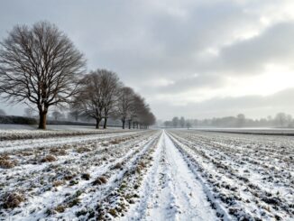 Forecast of snow and ice in the UK during cold weather