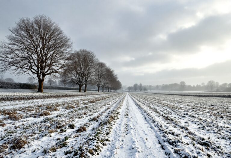 Forecast of snow and ice in the UK during cold weather