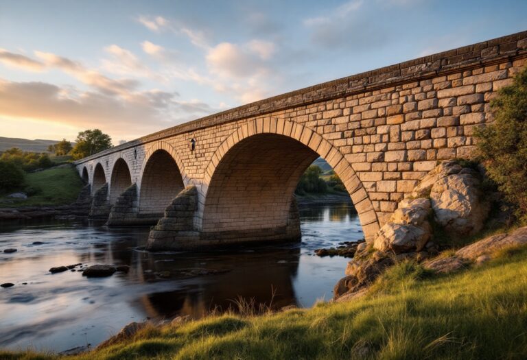The historic Don Bridge in Inverurie, Scotland