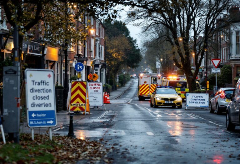 Emergency services at a major incident scene in Coventry