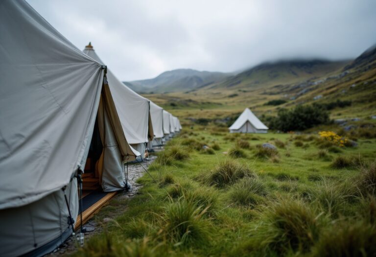 Un'accogliente tenda glamping nei Cairngorms