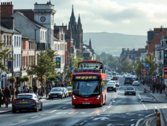 Inverness hop-on hop-off bus in city center