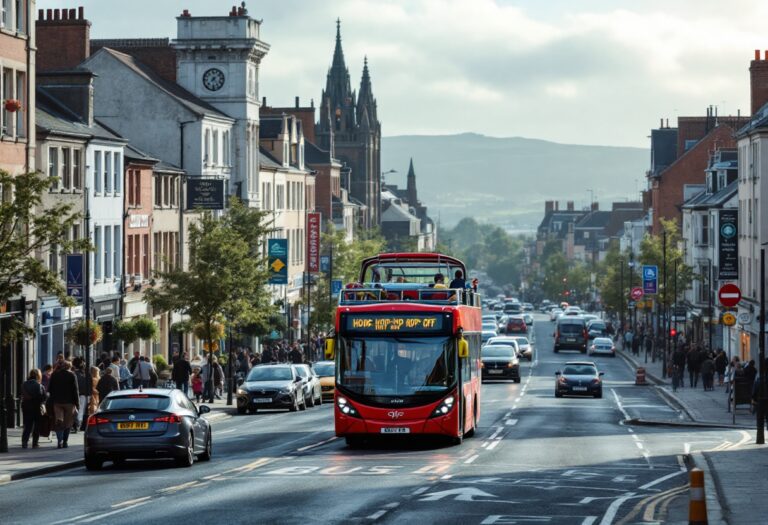 Inverness hop-on hop-off bus in city center