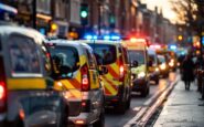 Police officers responding to a hoax emergency call in Liverpool