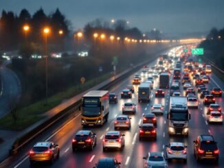 Traffic congestion on M3 motorway caused by police activity