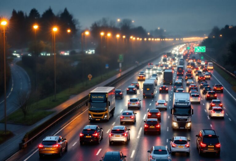 Traffic congestion on M3 motorway caused by police activity