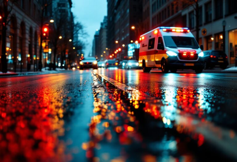 Emergency services at a pedestrian collision site in Aberdeen