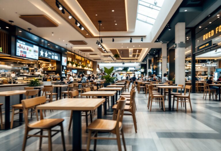 Modern food court design at Eastgate Shopping Centre
