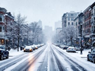 Snowfall in the UK as winter weather returns