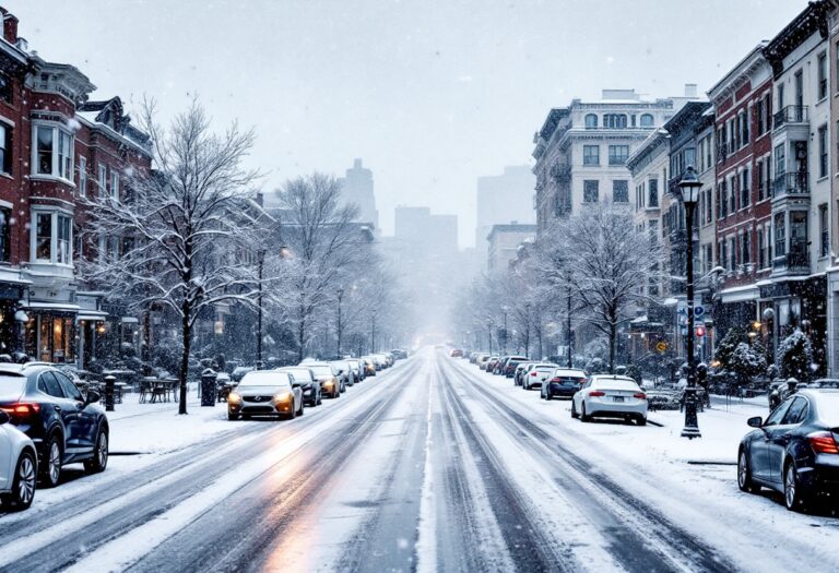 Snowfall in the UK as winter weather returns
