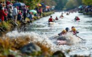 Competitors racing in the Aberdeen Boat Race anniversary event