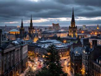 Aerial view of Aberdeen showcasing new urban developments