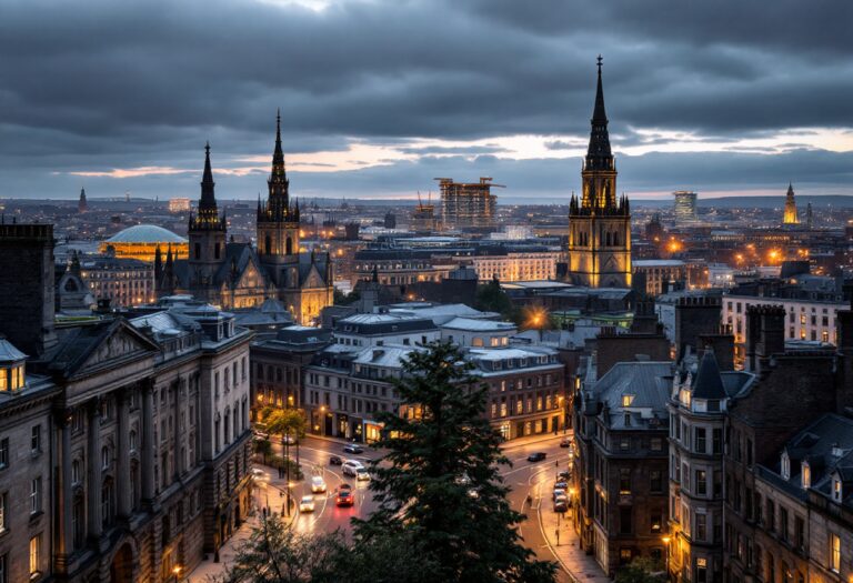 Aerial view of Aberdeen showcasing new urban developments