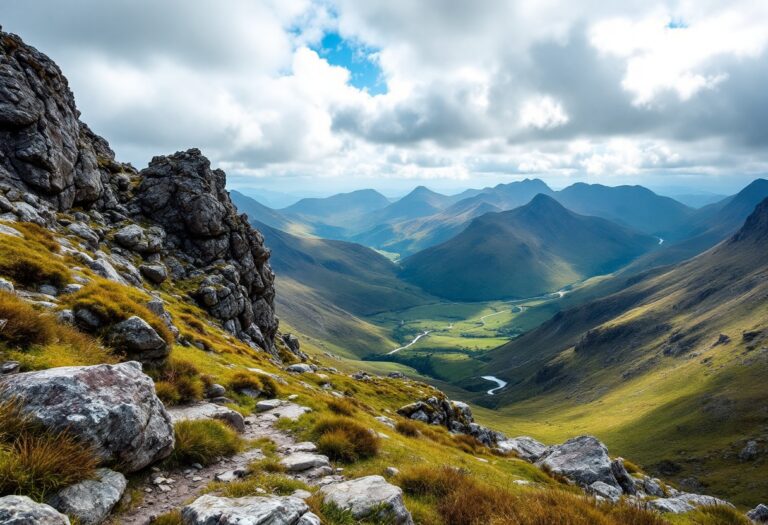 Scenic view of Beinn Eighe mountain trail in Scotland