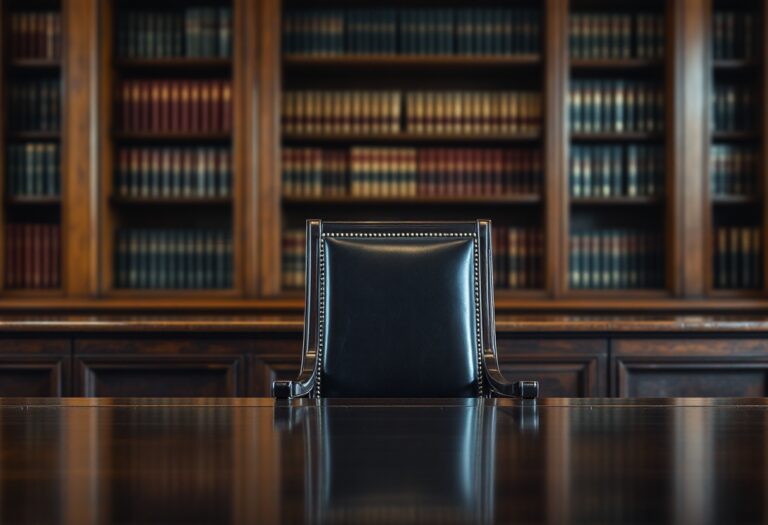 Courtroom scene highlighting recent serious offenses
