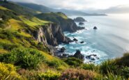 Scenic view of North Coast 500 with tourists and locals