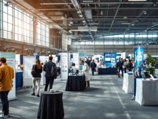 Job seekers exploring opportunities at Aberdeen job fair