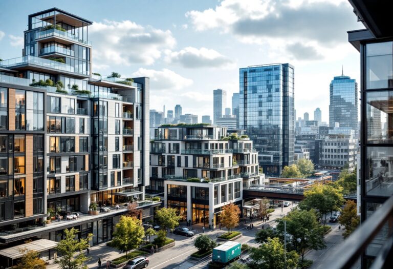 Modern residential and commercial buildings in Aberdeen