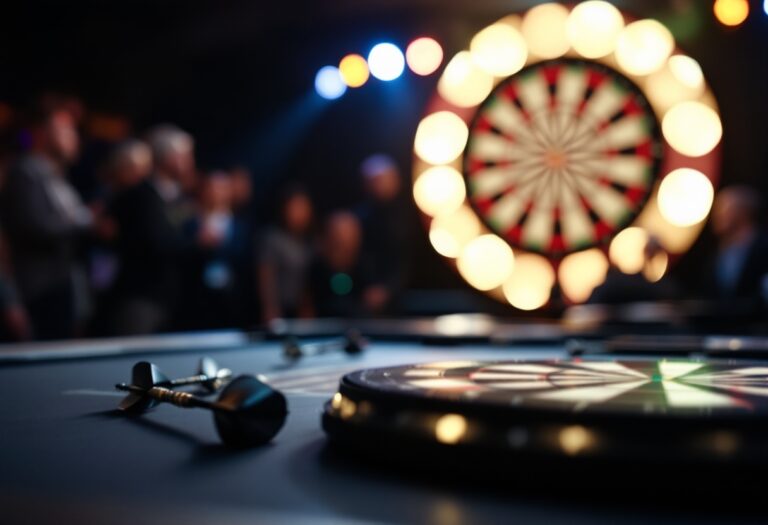 Exciting moment from the UK Open darts final match