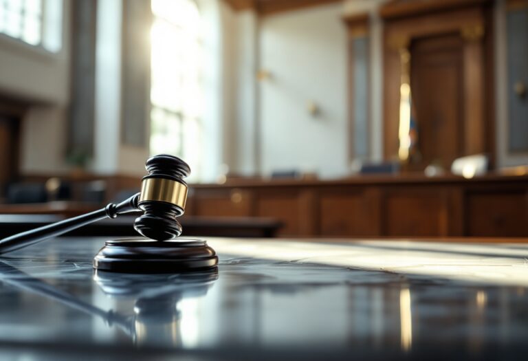 Courtroom scene of trial for Aberdeen murder case